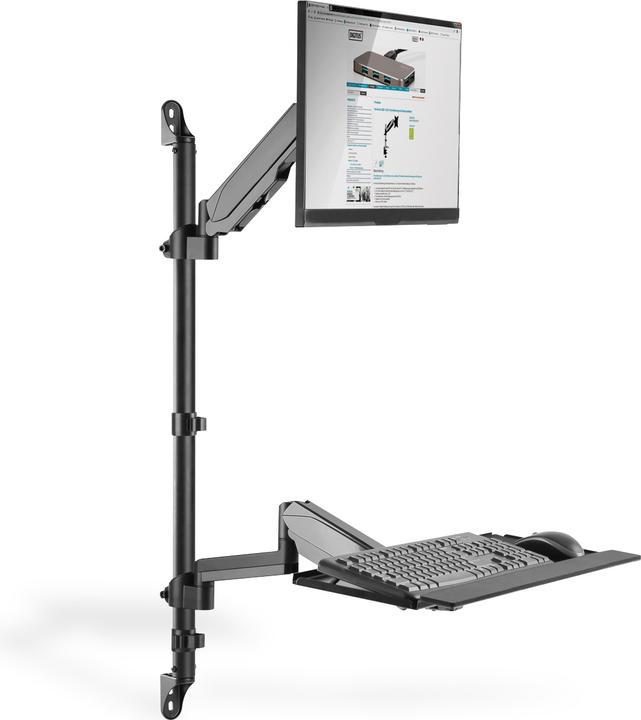 Actual product image Digitus Flexible wall-mounted Stand/Sit workstation, single monitor (Wall, 32", 8 kg)