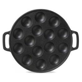 Mini Pannenkoek Gietijzeren Plaat, Pan + Steelpan, Zwart
