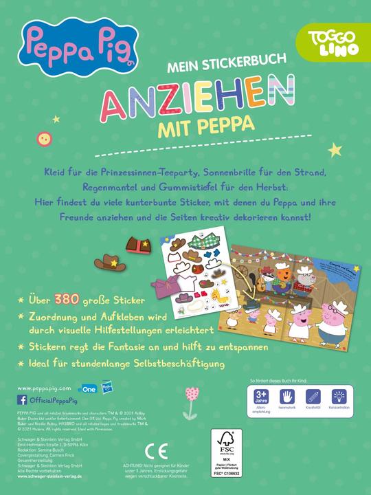 Produktbild Peppa Pig Mein Stickerbuch Anziehen mit Peppa