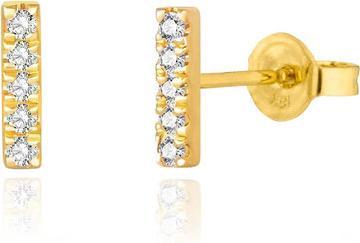 Ohrstecker Bar mit Diamanten, 18 Karat Gelbgold (18 Karat Gelbgold)