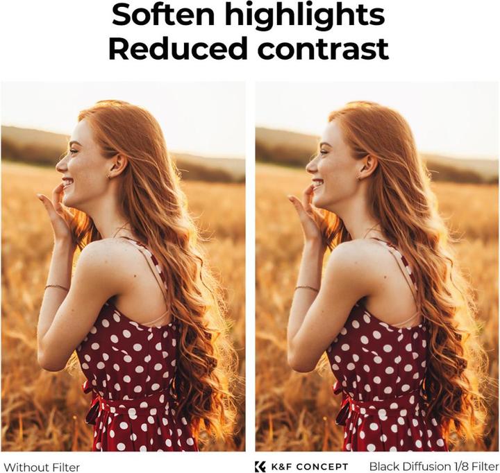 Image du produit K&F Concept Filtre de diffusion Concept 100x100 1/8 noir (100 mm, Filtre Black Mist, 100 mm)