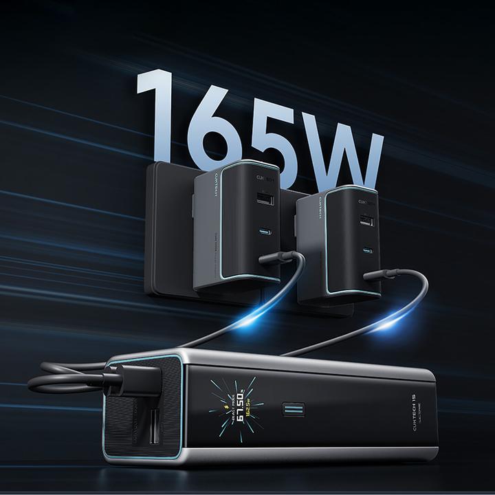 Actual product image Cuktech Powerbank CKPB200UGLGR 210W 20000mAh 2 x USB-C 1 x USB-A - grau (20000 mAh, 210 W, 74 Wh)