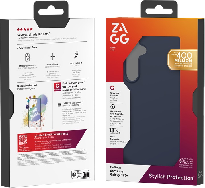 Actual product image Zagg Milan Snap (Opaque) Samsung Galaxy S25+ Navy (Samsung Galaxy S25+)