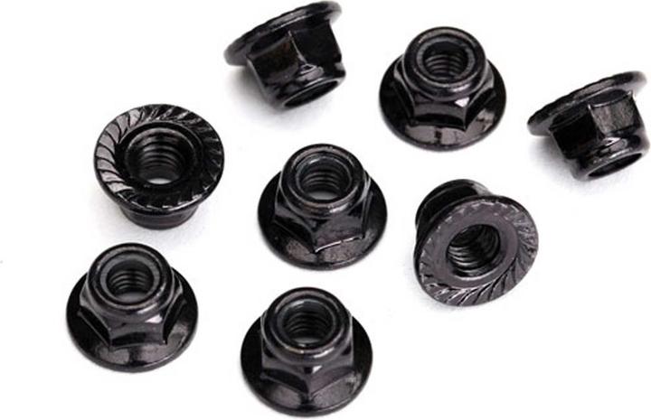 Actual product image Traxxas 5mm stop nut with flange (steel, black toothed) (8)