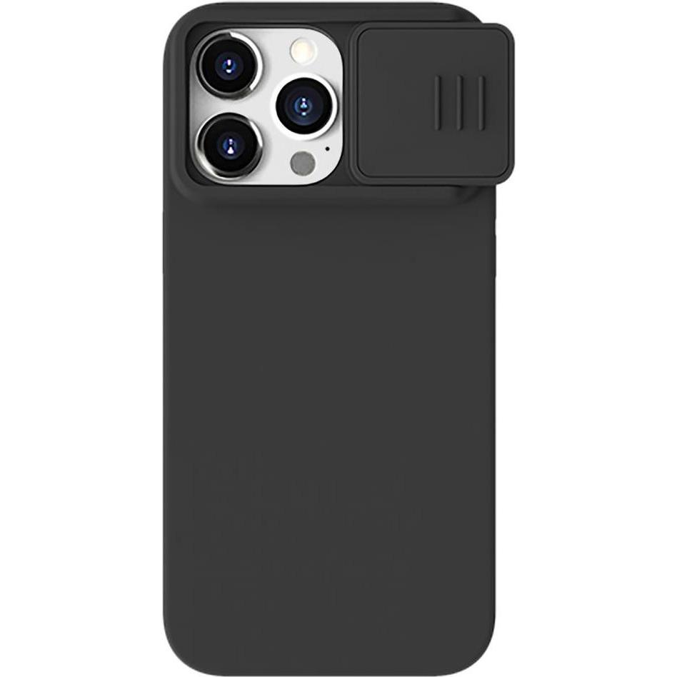 Nillkin Silikonowe etui CamShield Silky Silicone Case do iPhone 15 Pro z os?on? na aparat - czarne (Apple iPhone 15 Pro)...