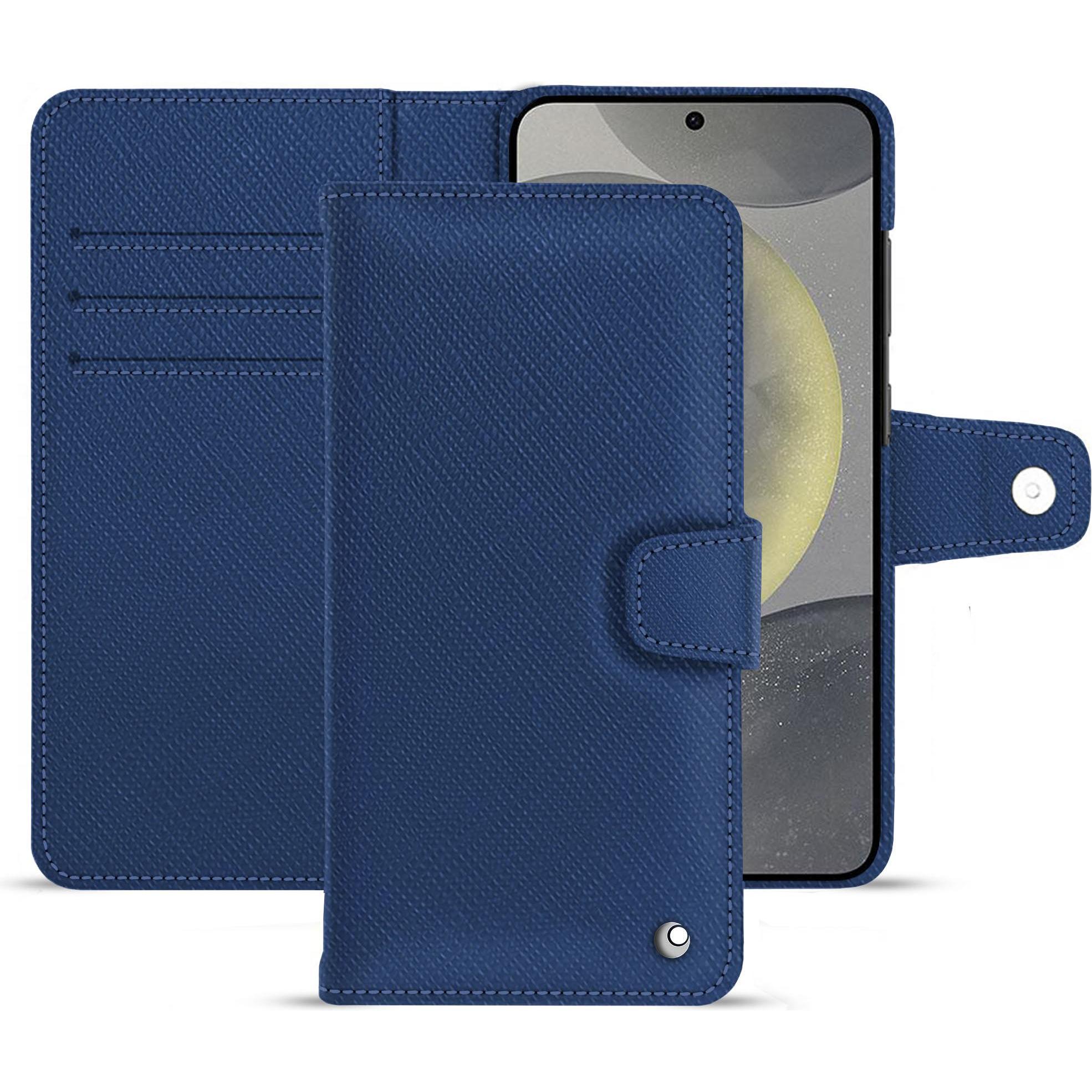 Noreve Lederschutzhülle (Samsung Galaxy S24), Smartphone Hülle, Blau
