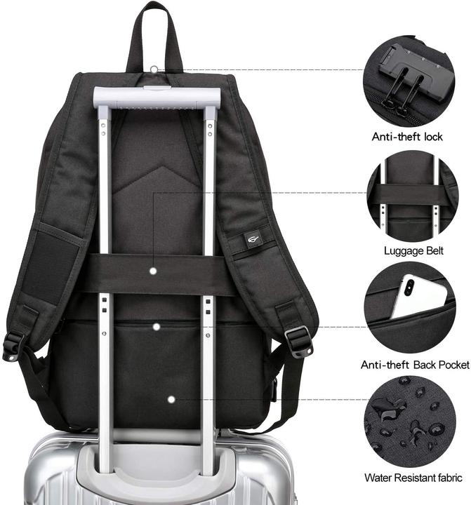 Produktbild Wenig Anti-Diebstahl Laptoptasche (15.6 Zoll, Schwarz)