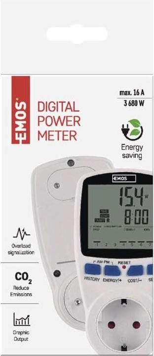 Immagine prodotto Emos MISURATORE DI POTENZA DIGITALE P5822 - SCHUKO