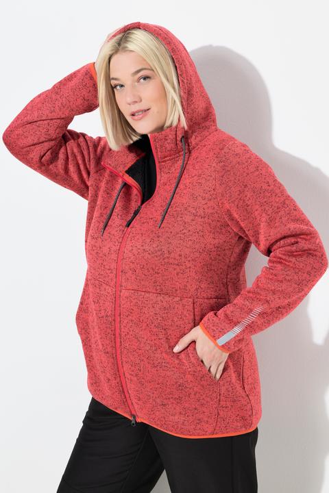 Produktbild Ulla Popken Strickfleece-Jacke, Teddyfleece, 2-Wege-Zipper, Reflektor (58)