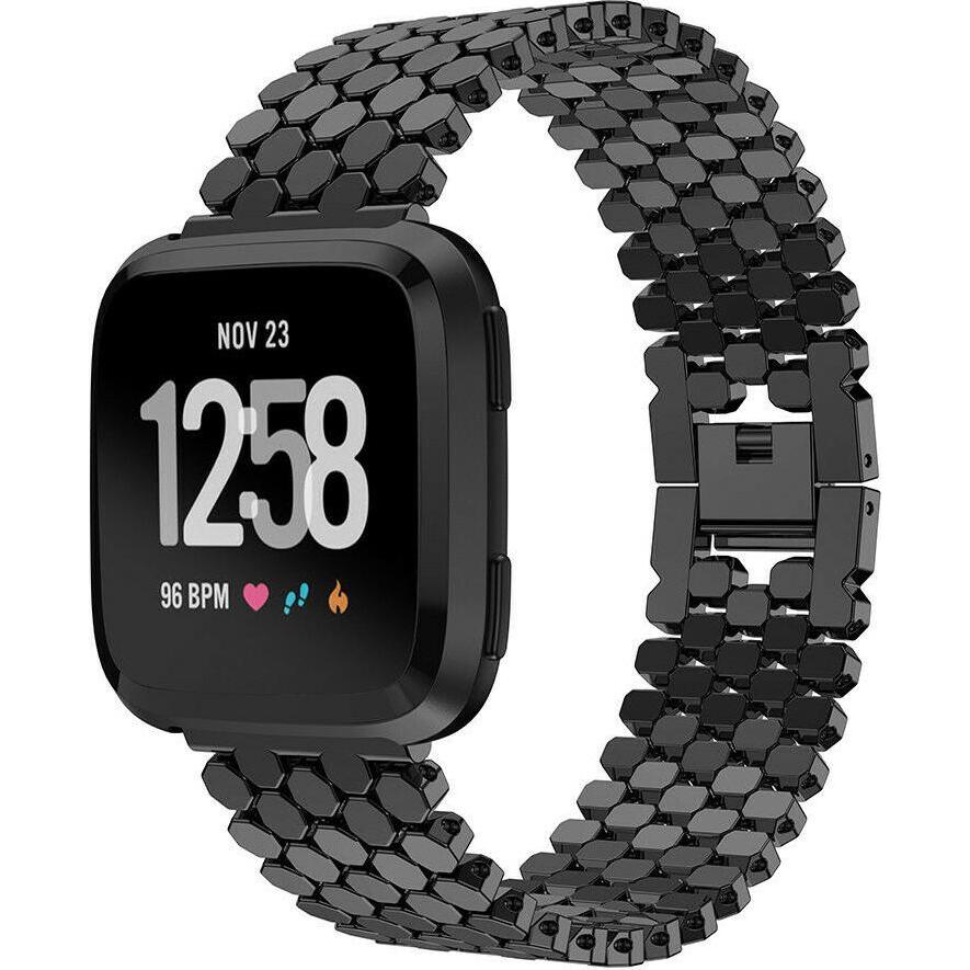 Thumbnail - Strap-it Armband (Edelstahl, Versa 2), Uhrenarmband, Schwarz