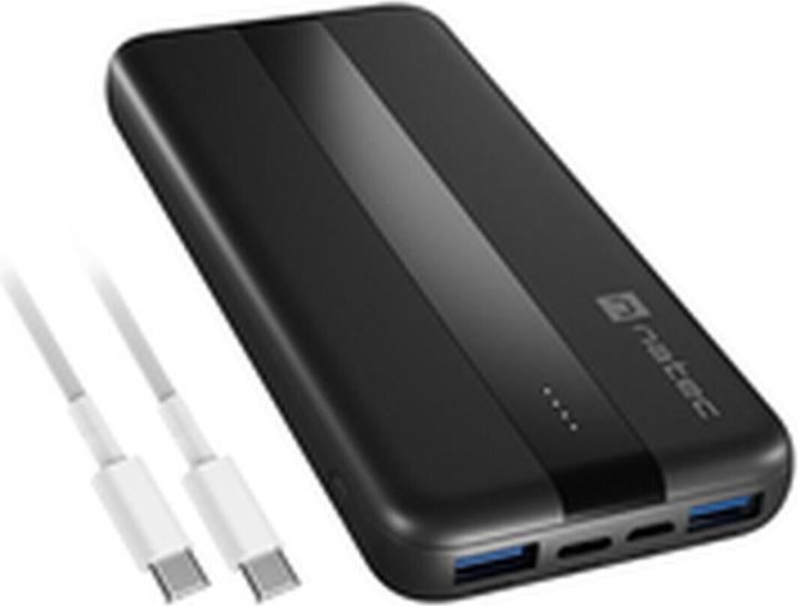 Produktbild Genesis NATEC POWERBANK TREVI SLIM Q V2 10000MAH PD USB-C 20W + USB-A 18W + KABEL USB-C (10000 mAh, 20 W)