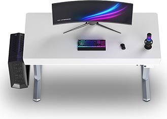 Actual product image Ultradesk Gaming-Tisch QUEST, 140x70cm, 72-120cm, grau-weiss