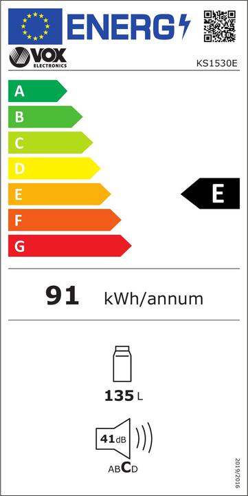 Energie-Label Vox 1530 v. Chr. (135 l)