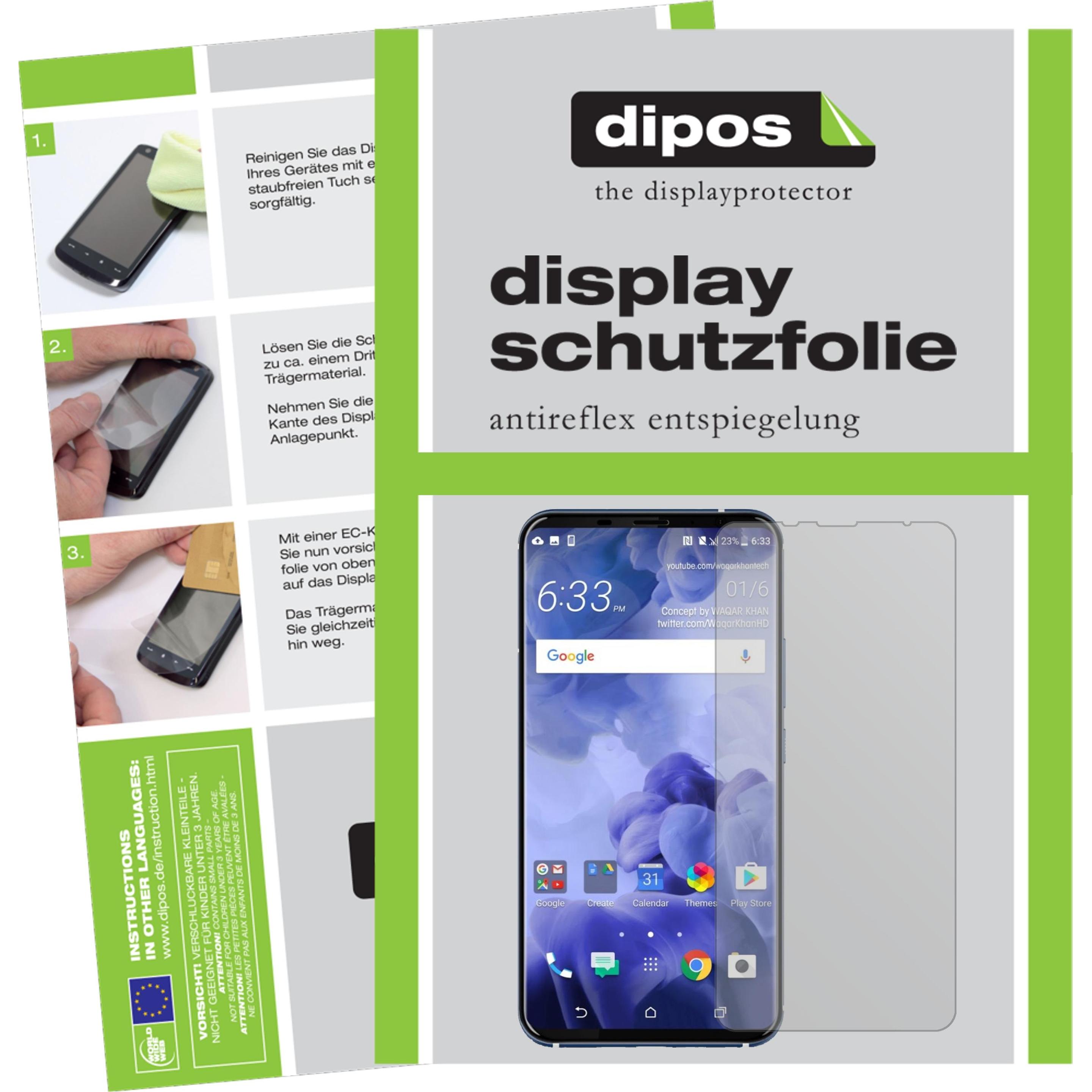 Dipos Displayschutzfolie Antireflex (1 Stück, HTC U11+), Smartphone Schutzfolie, Transparent