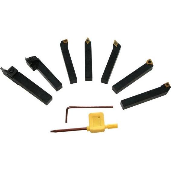 Elmag, Accessori per macchine, - Wendeplatten-Drehmeissel-Satz 7-teilig, 25 x 25 mm