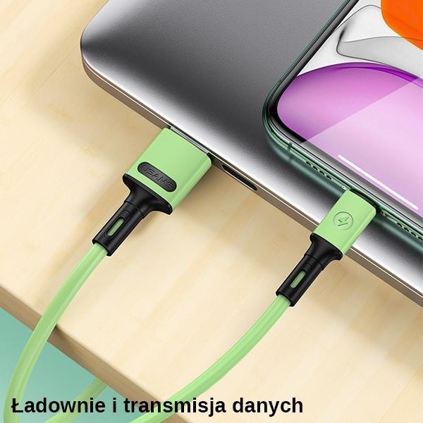 Actual product image Usams Cable U52 USB-C 2A Fast Charge 1m purpurowy/purple SJ436USB04 (US-SJ436) (1 m, USB 3.2 Gen 1)