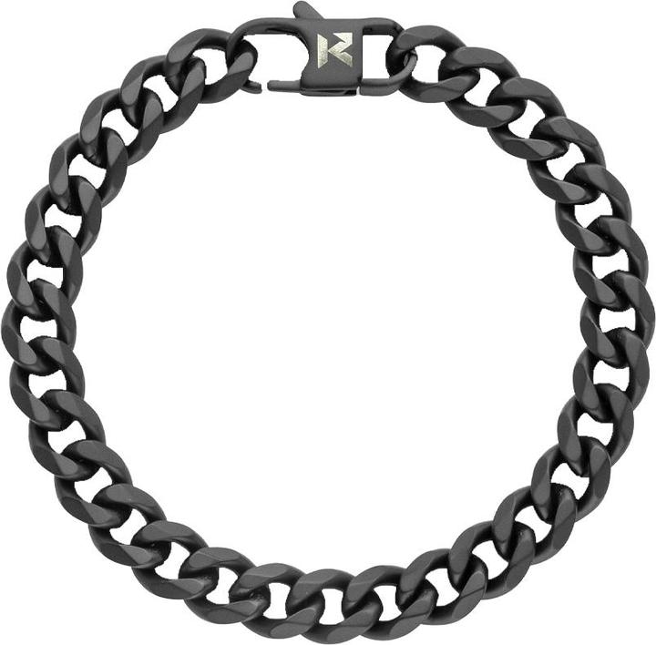 Produktbild K12 - Black Cuban Bracelet - 8 mm (17 cm, ohne Messing, Chirurgenstahl 316L)