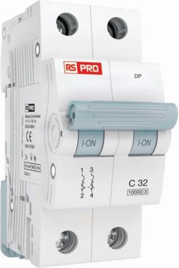 RS PRO Disjoncteur 2P, 10A, pouvoir de coupure 10