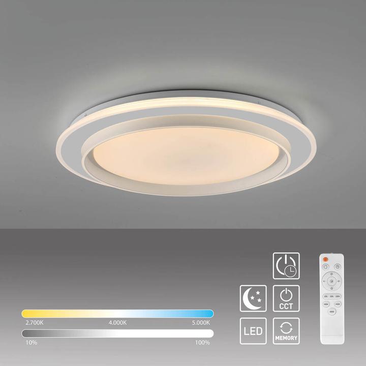 Produktbild Just Light LED Deckenlampe LAGO CCT dimmbar Fernbedienung rund 30min Timer, CCT (4600 lm)