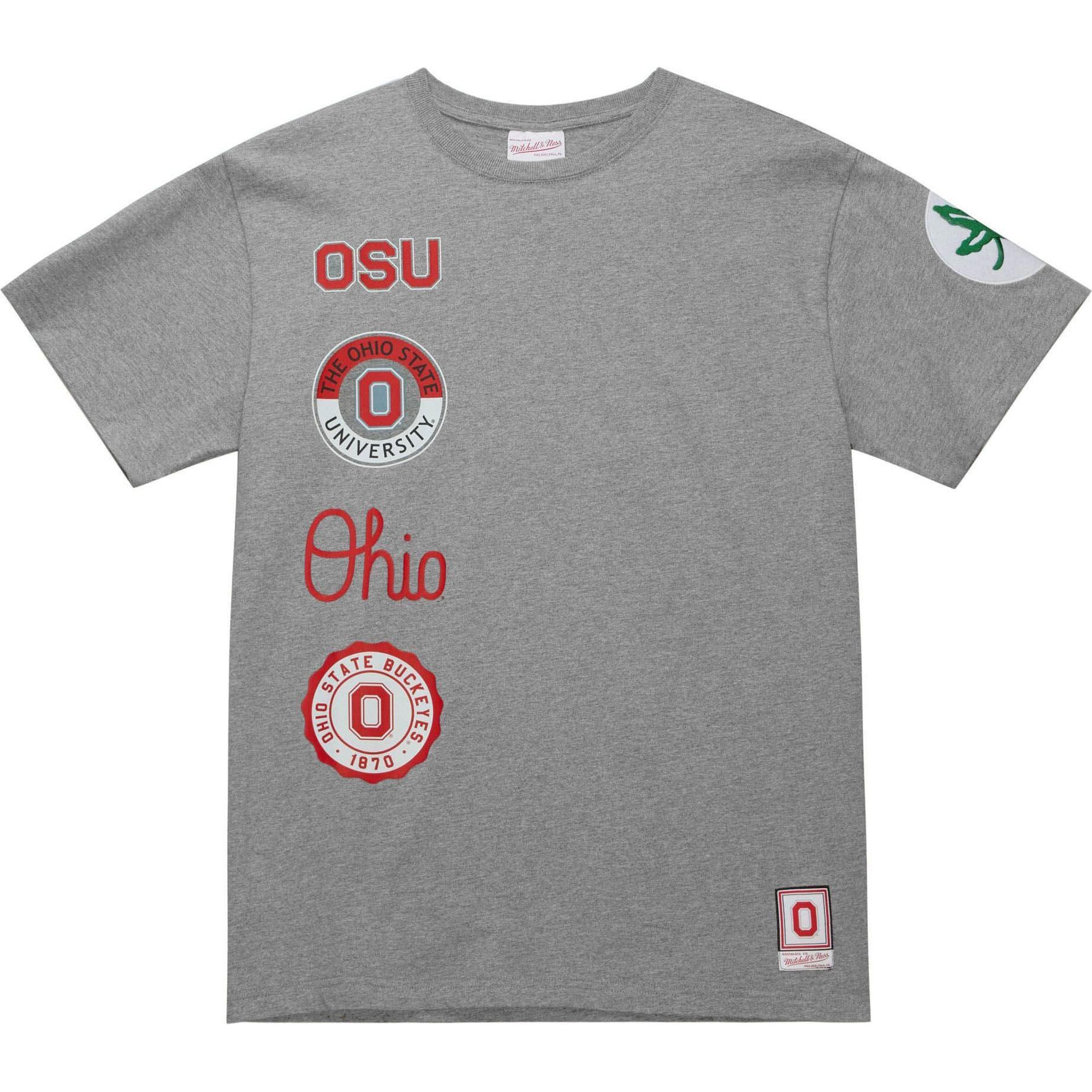 Mitchell & Ness, Herren, Shirt, Shirt - HOMETOWN CITY Ohio State - S, Grau, (S)