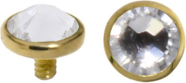 Image du produit Bijouteria Embout Dermal-Anchor (Or 18K, Cristallin)