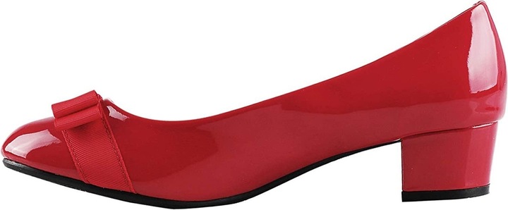 Actual product image Krisp Faux Leather Pumps With Bow And Low Heel (38)