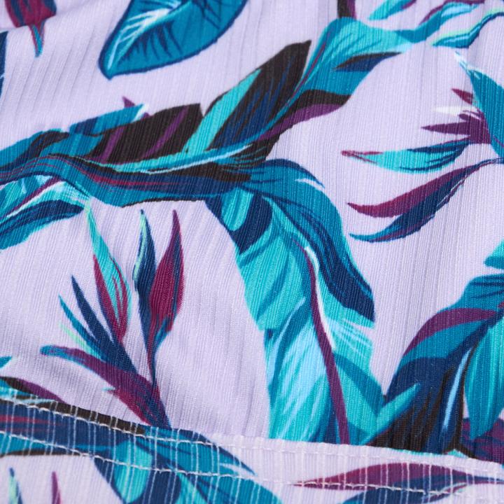 Produktbild Olaian Bikini-Oberteil Mädchen Bustier verstellbar 500 Nora violett geblümt (140)