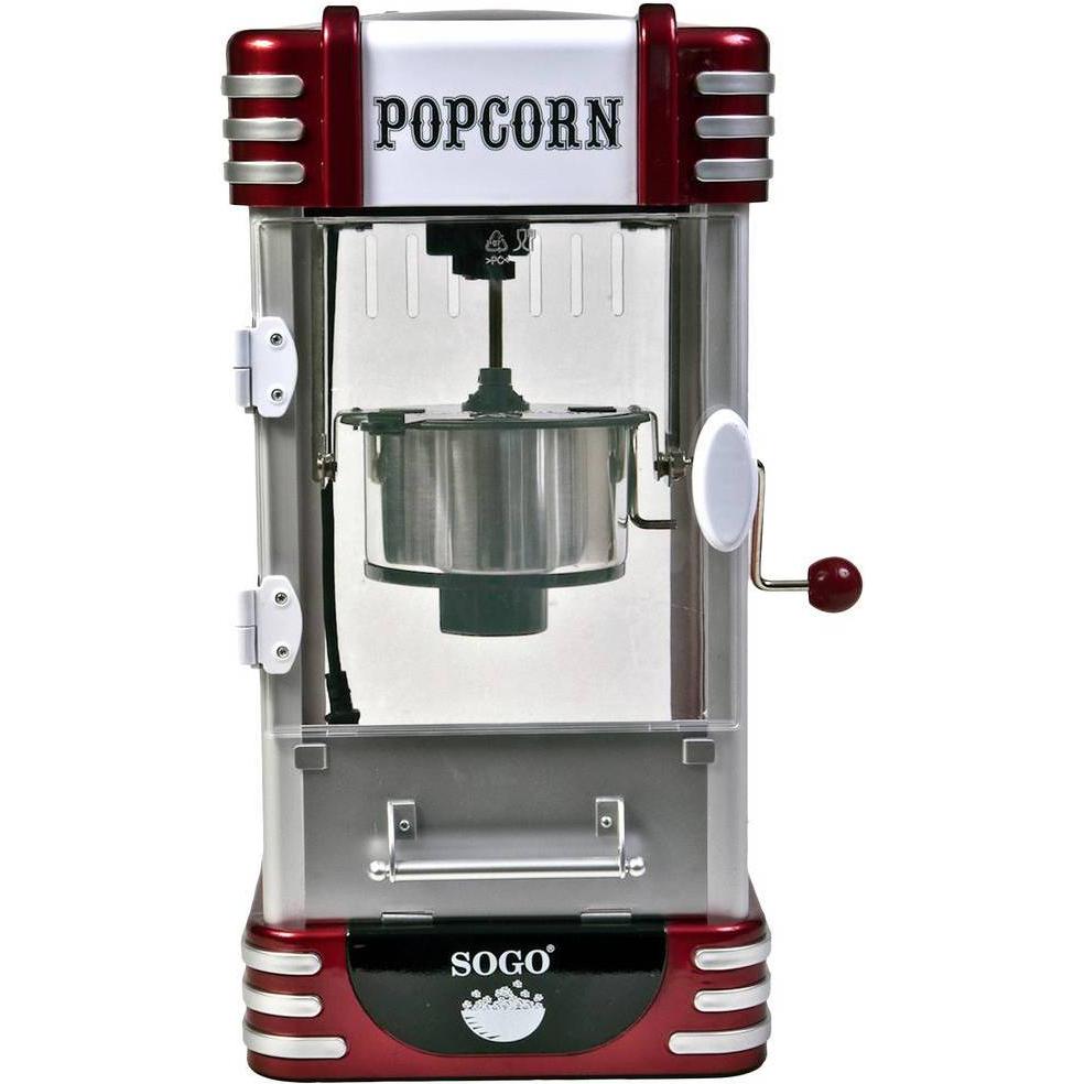 Thumbnail - Sogo Popcornmaschine Retro-Stil, Fun Kitchen, Silber, Rot