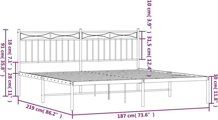 Image du produit vidaXL Bettgestell (183 x 213 cm)