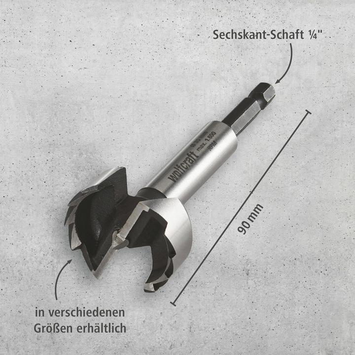 Produktbild wolfcraft 1 Forstnerbohrer Schaft 6-kant ø35x90mm (35 Millimeter)