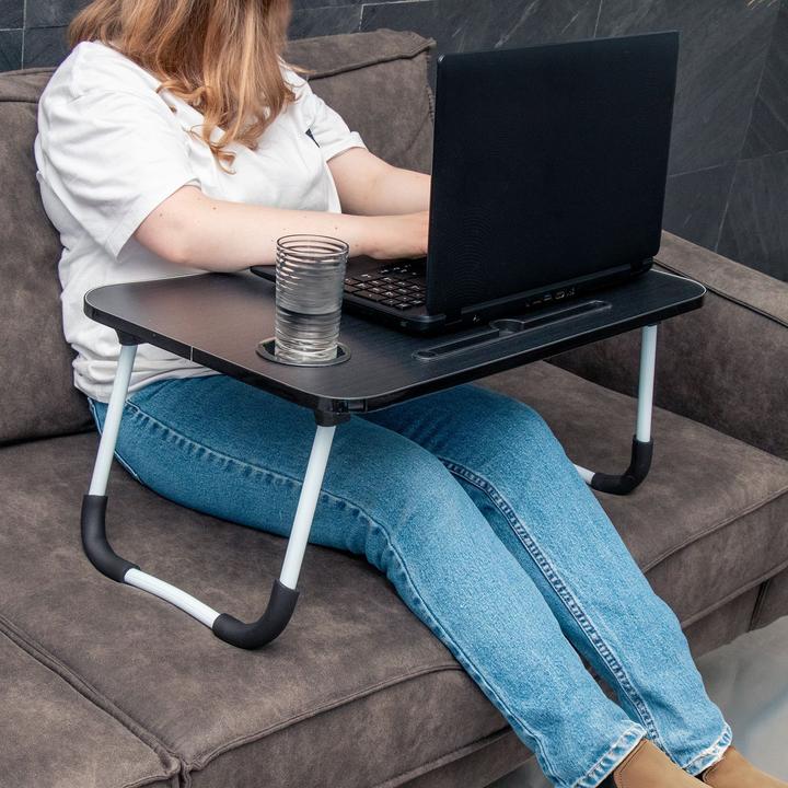 Image du produit Intirilife table pliante pour ordinateur portable en noir