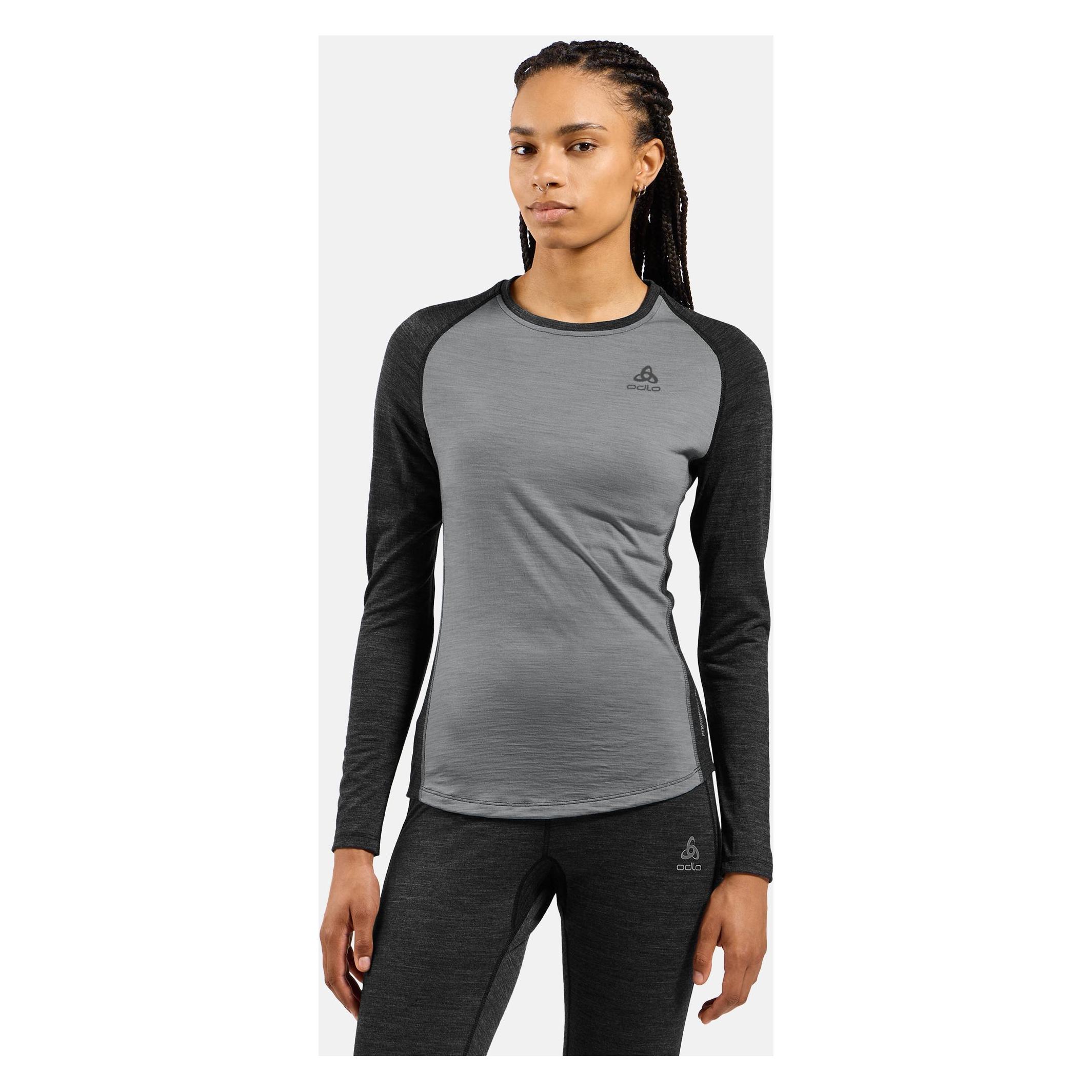 Odlo, Damen, Funktionsshirt, Bl Top Crew Neck L/s Natural Performance (L), Grau, L