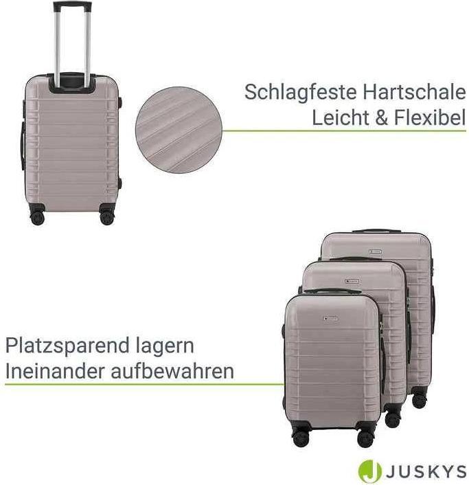 Produktbild Juskys 3-teiliges Hartschalenkoffer-Set mit 360° Rollen (120 l)