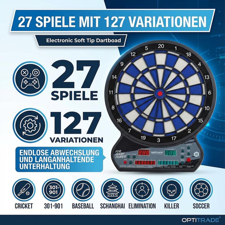 Produktbild Unicorn Elektronische LED Dartscheibe inkl. 6 Pfeile
