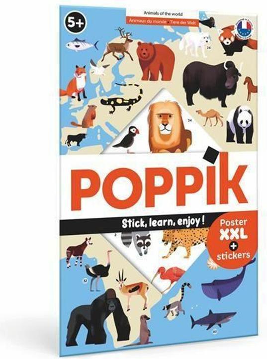 Produktbild Poppik Sticker Lernposter Tiere der Welt (67 Sticker)