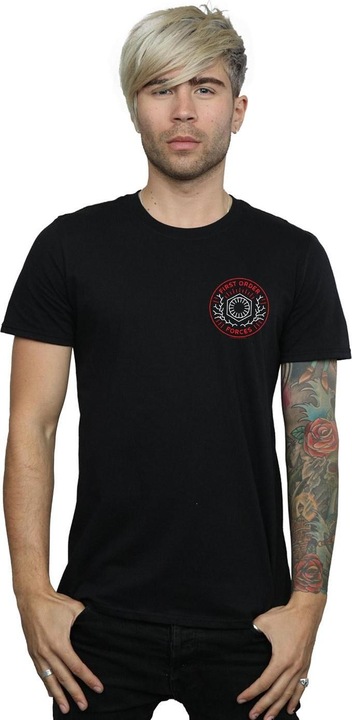 Actual product image Star Wars Mens The Rise Of Skywalker First Order Forces Breast Print T-Shirt (4XL)