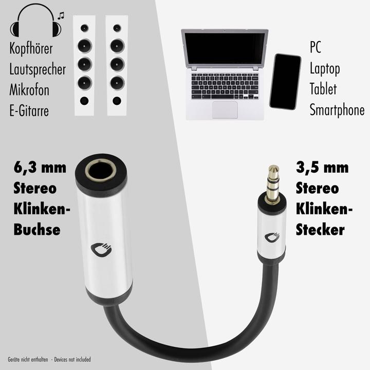 Actual product image Oehlbach Jack audio adapter cable (1x jack socket 6.35 mm - 1x jack socket