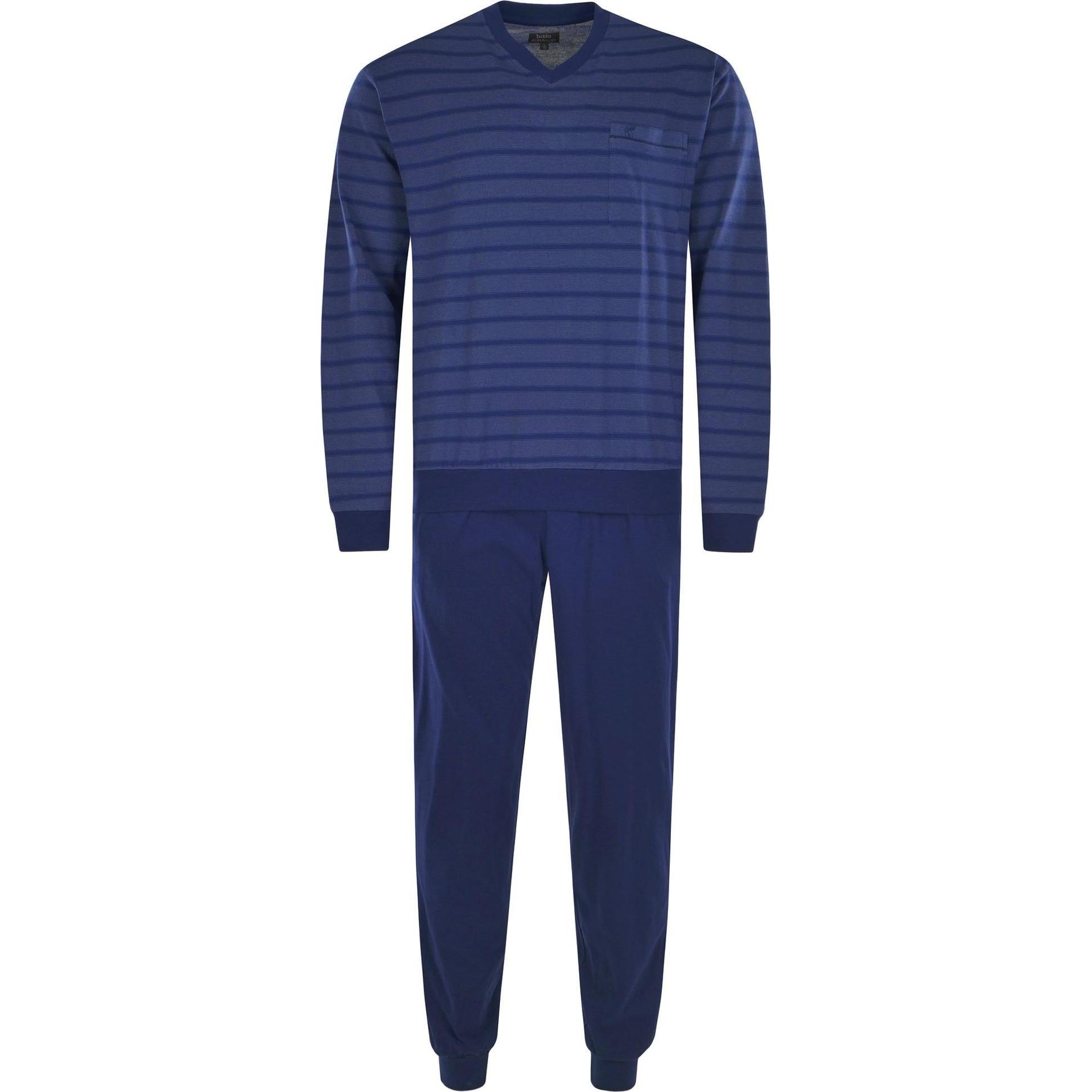 Hajo, Herren, Pyjama, Pyjama Homewear Bequem sitzend - 16259, Blau, (L)