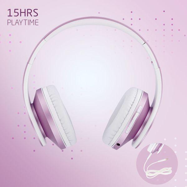 Produktbild PowerLocus Wireless Headphones for kids P2 (pink-white)
