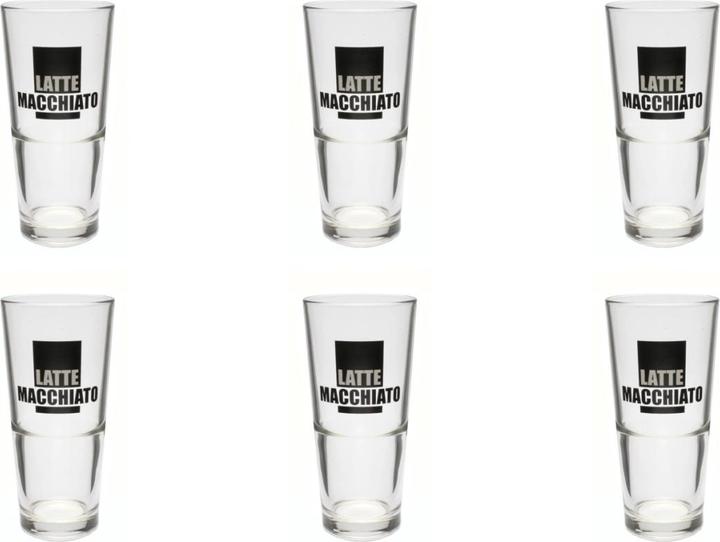 Rastal Latte de 6 Macch. Francs. 33cl Déc. noir 15.2cm (6x)