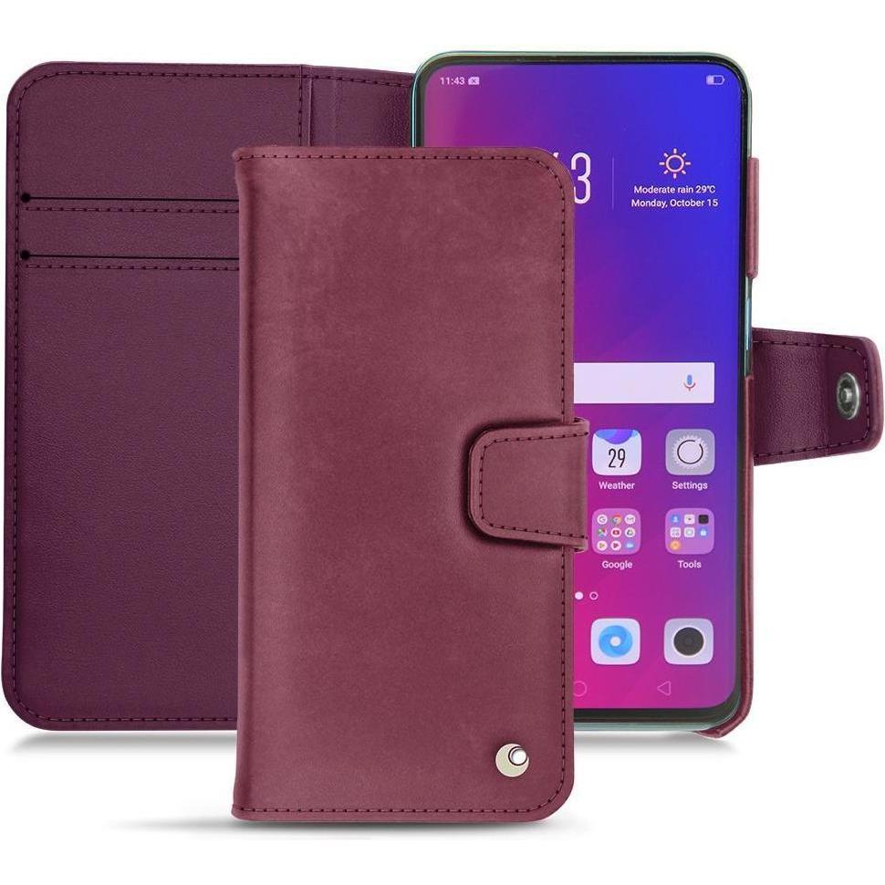 Noreve Lederschutzhülle Wallet (Oppo Find X), Smartphone Hülle, Violett
