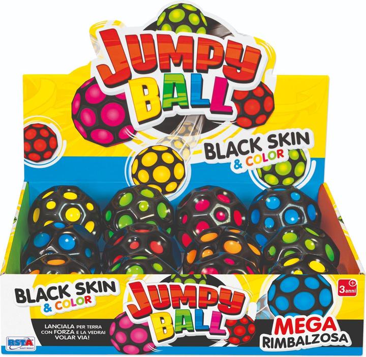 Rs Toys Palla Jumpy Black Skin Rimbalzosa Display 12 Pz