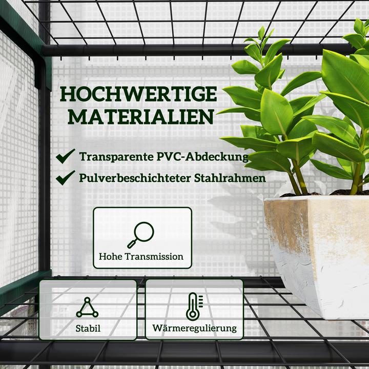 Produktbild Outsunny Gewächshaus Stahl, Kunststoff Weiss