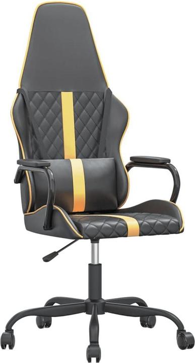 Produktbild VidaXL Gaming-Stuhl mit Massagefunktion Gold und Schwarz
