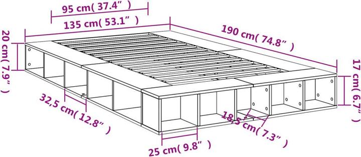 Image du produit vidaXL Bettgestell (135 x 190 cm)