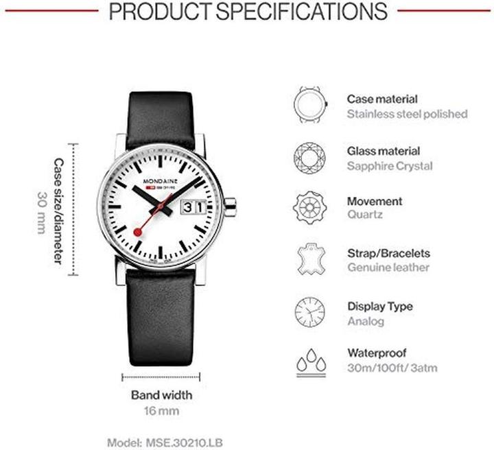Produktbild Mondaine Evo2 - Datum (Analoguhr, Swiss Made, 30 mm)