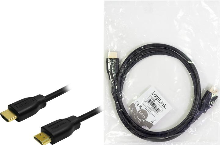 Actual product image LogiLink HDMI (Typ A) — HDMI (Typ A) (1.50 m, HDMI, 1.4)