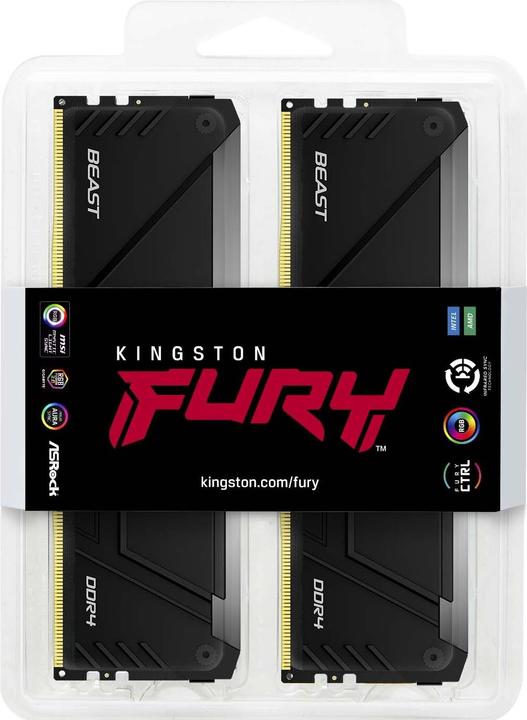 Actual product image Kingston FURY Beast RGB (1 x 16GB, 3200 MHz, DDR4-RAM, DIMM)