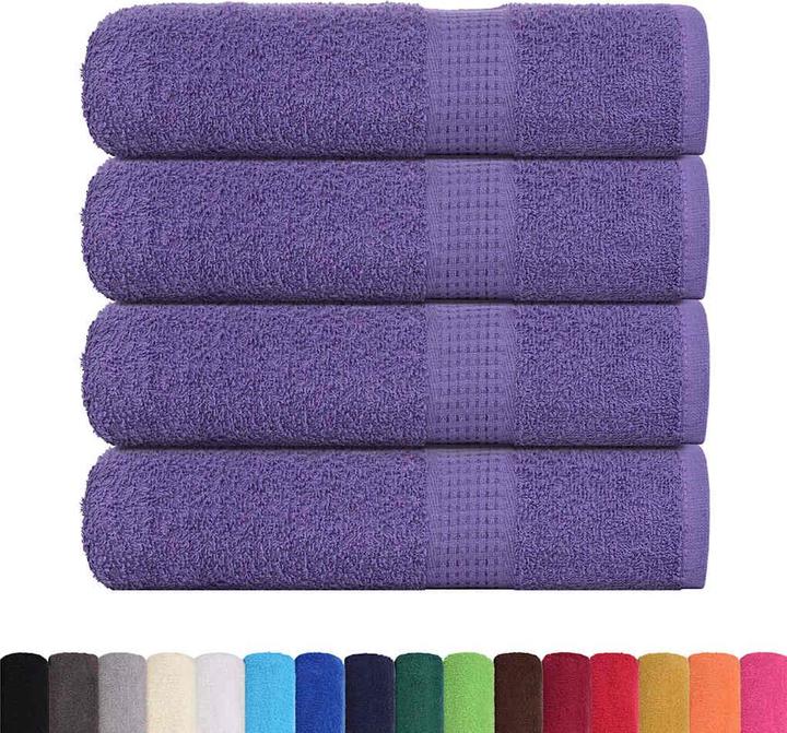 Actual product image vidaXL Bath towels 4 pcs. Purple 100x150 cm 360 g/m² 100% cotton shower towel (100 x 150 cm)