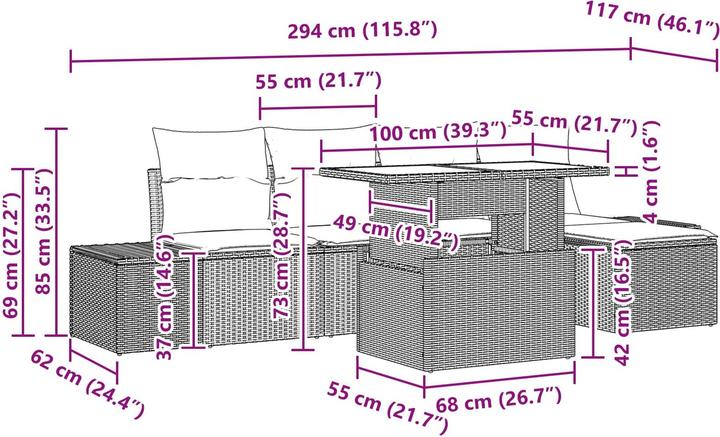 Produktbild vidaXL Gartenmöbel Set